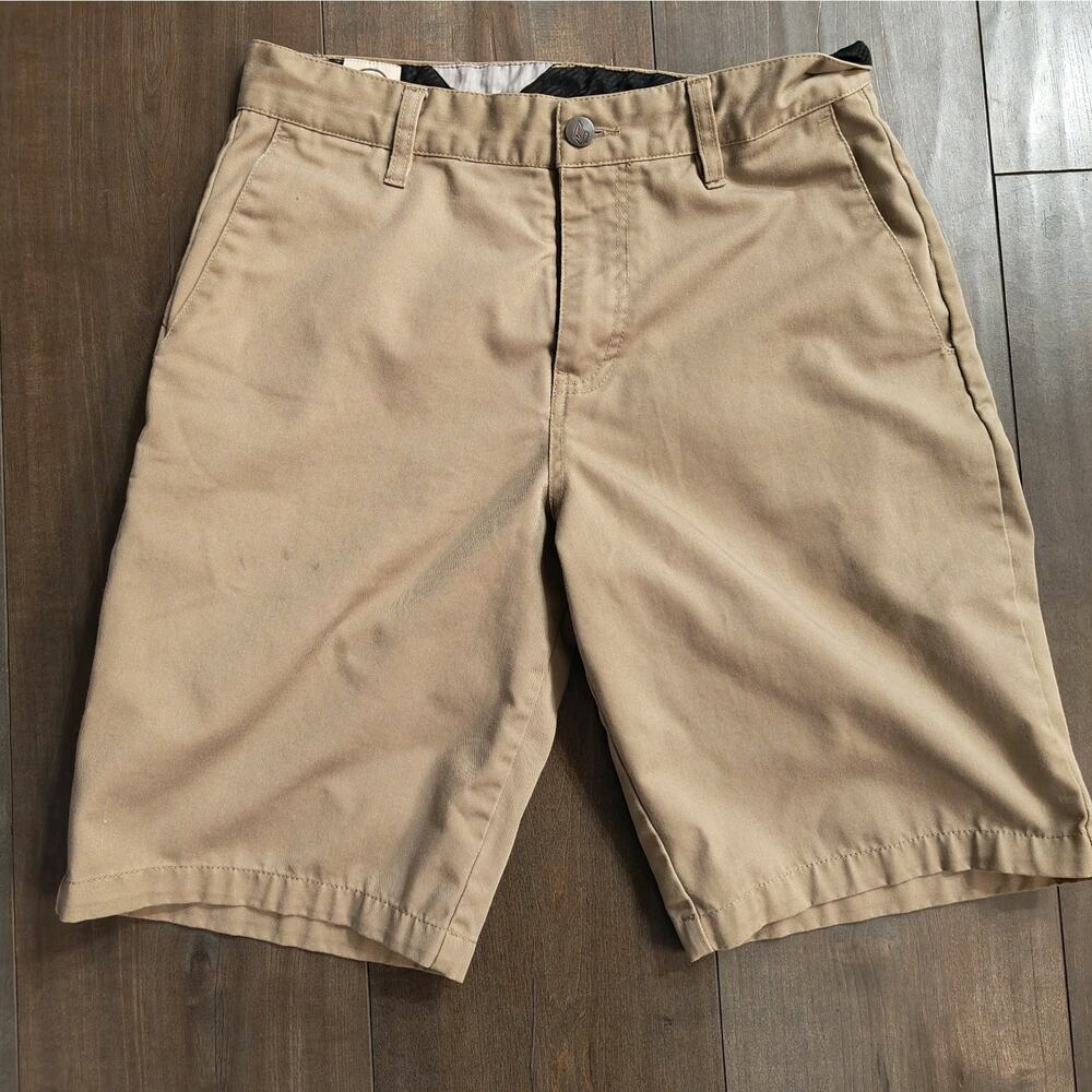 Volcom Men’s Khaki Chino Shorts Size 28 | Y2K Streetwear Skate Style Casual
